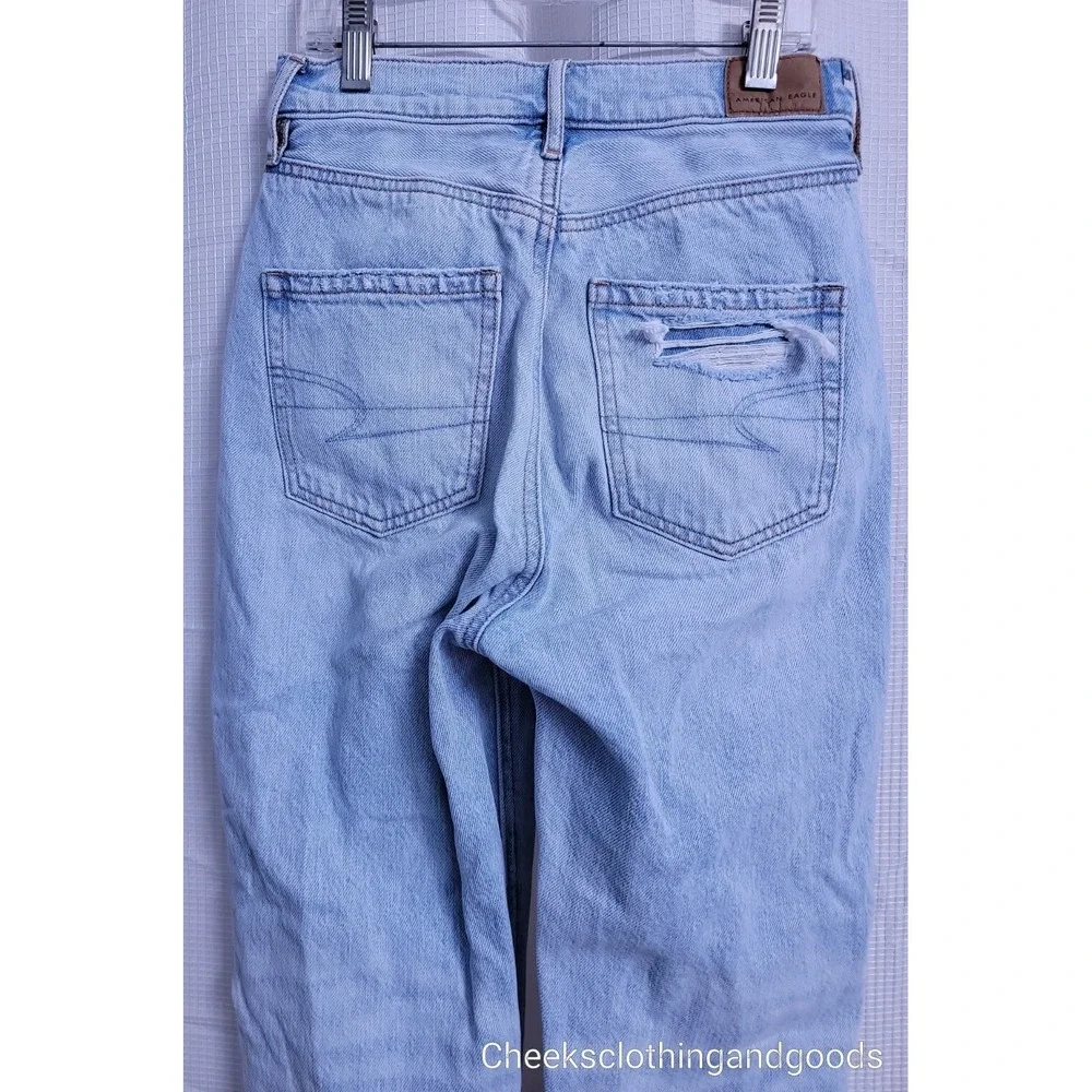 American‎ Eagle Highest Rise 90s Boyfriend Crop Distressed Jeans size 00 Regular - Picture 6 of 9
